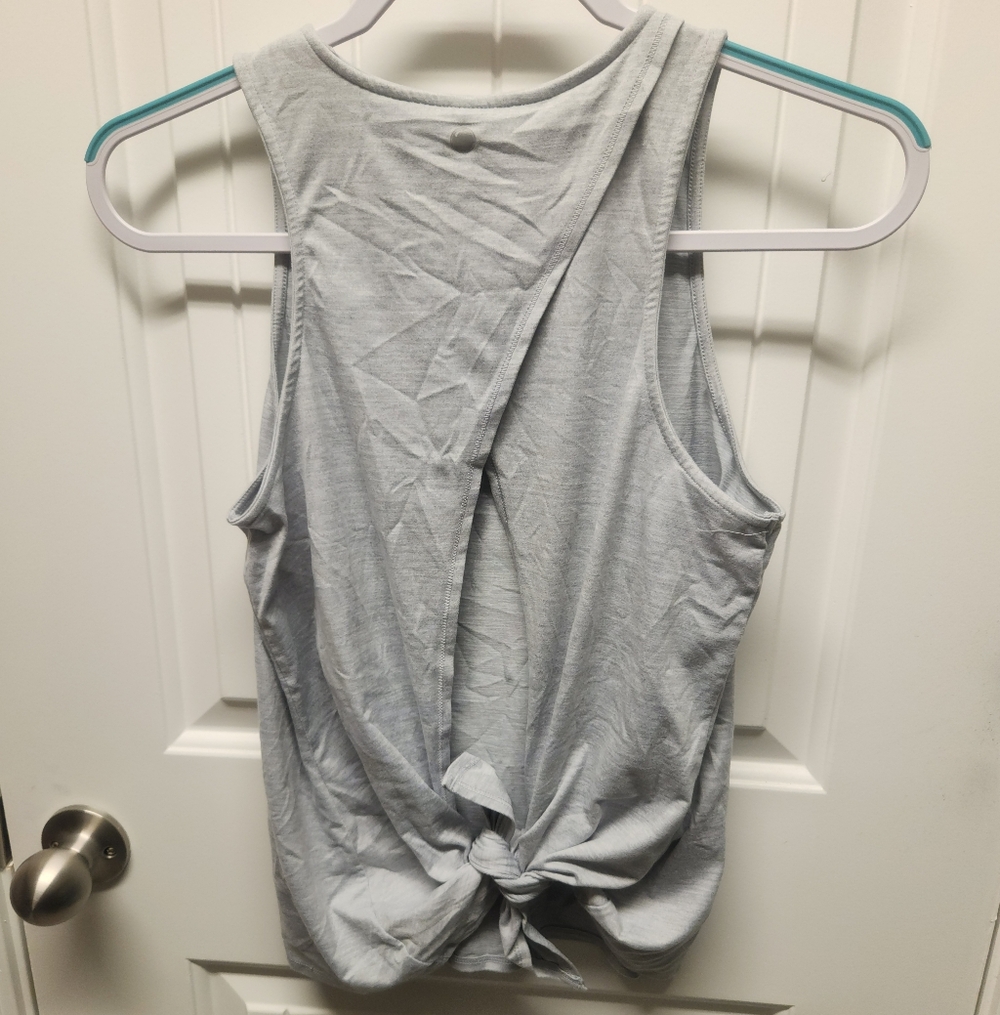 Small Light Gray Open Back Yogalicious Tank Top